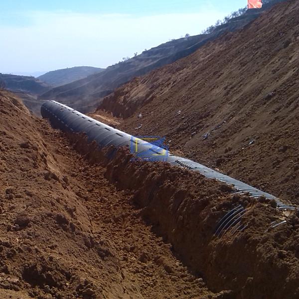 backfill the 150mmX50mm  corrugated steel culvert pipe in the road project